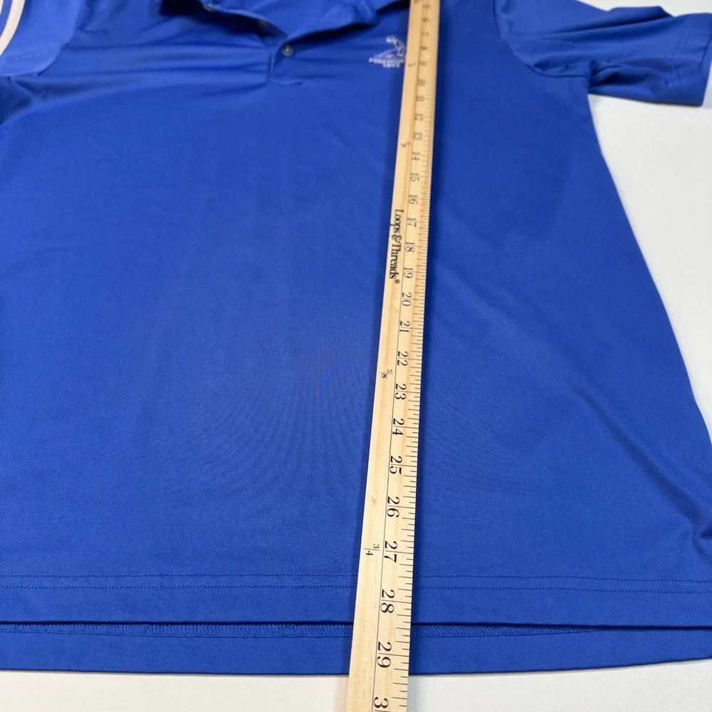 Adidas Golf Polo Shirt Men's Medium Blue Pinehurst 1895 Performance Puremotion‎